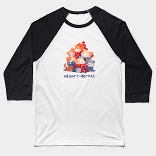 Meowy Christmas Baseball T-Shirt